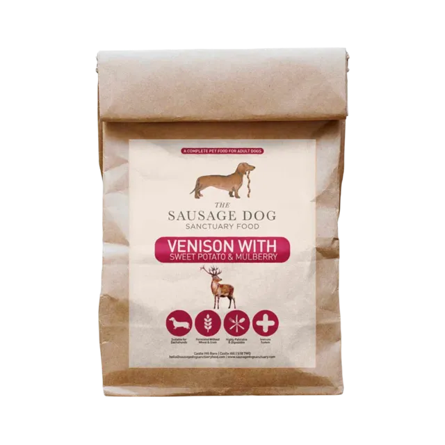 Sausage Dog Sanctuary Food Grain-Free Adult – Venison With Mulberry & Sweet Potato