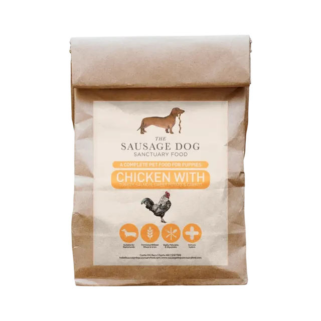 Sausage Dog Sanctuary Food Grain-Free Puppy – Chicken With Turkey, Salmon, Sweet Potato & Carrot