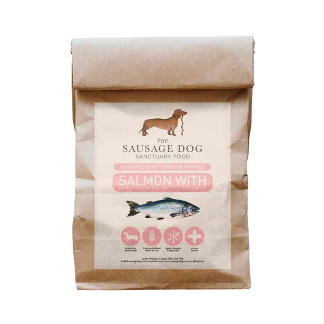 Sausage Dog Sanctuary Food Grain-Free Puppy – Salmon With Haddock, Blue Whiting, Sweet Potato & Asparagus