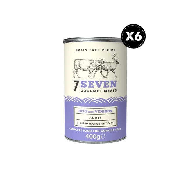 Seven Adult Tins – Beef & Venison