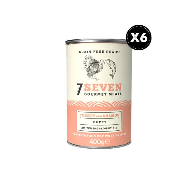 Seven Puppy Tins – Turkey & Salmon