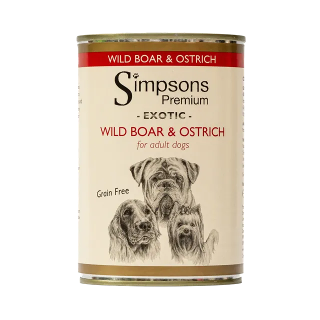 Simpsons Premium Adult Wet Food – Wild Boar & Ostrich