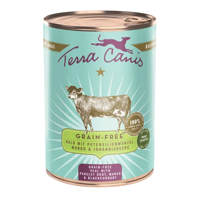 Terra Canis Grain-Free Wet Food – Veal with parsley root, mango and blackcurrant