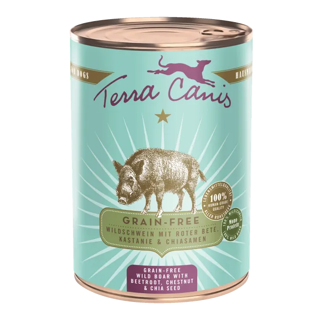 Terra Canis Grain-Free Wet Food – Wild boar with beetroot, chestnut and chia seed