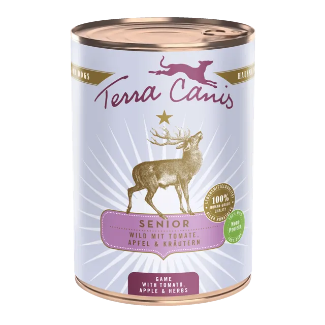 Terra Canis Senior Wet Food – Game with tomato, apple and medicinal herbs