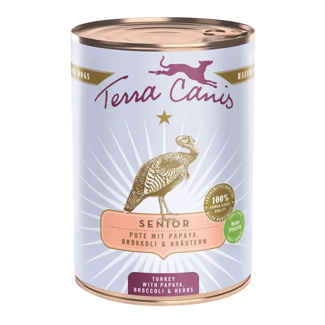 Terra Canis Senior Wet Food – Turkey with papaya, broccoli and medicinal herbs