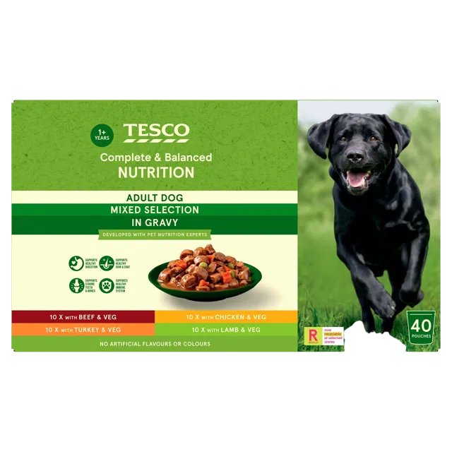 Tesco Adult Pouches Mixed Selection – In Gravy