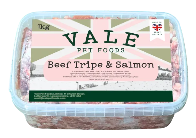 Vale RAW Beef Tripe Minces – Salmon