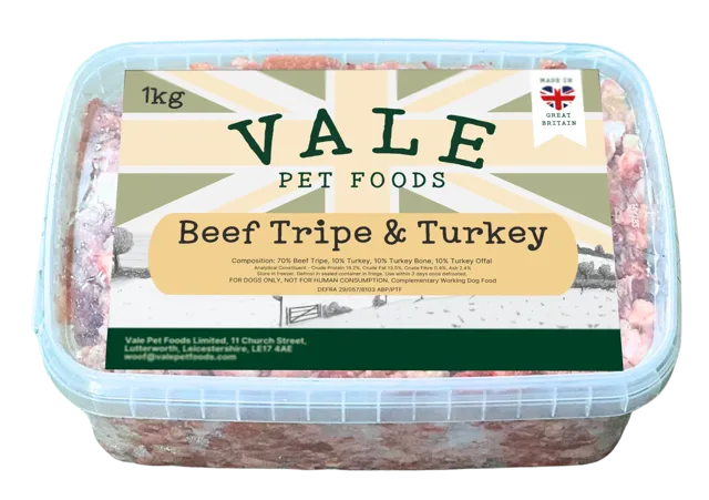 Vale RAW Beef Tripe Minces – Turkey