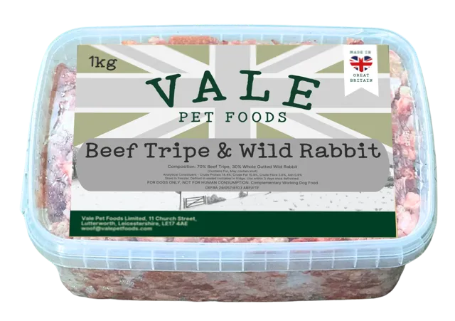 Vale RAW Beef Tripe Minces – Wild Rabbit