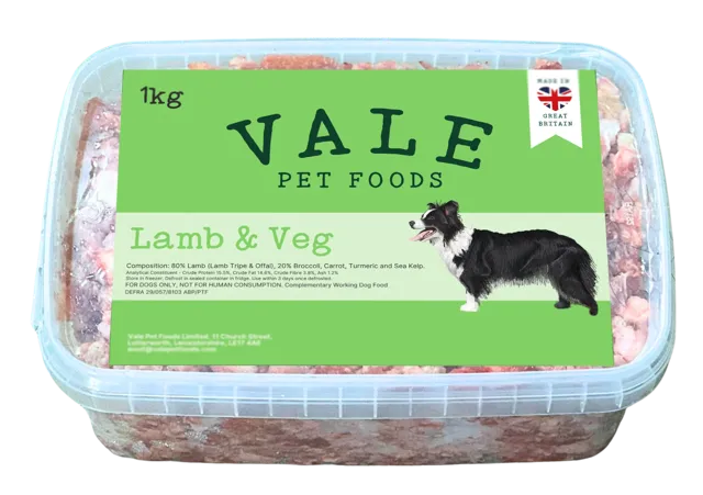Vale RAW Minces With Veg – Lamb & Veg