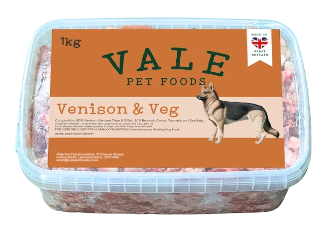 Vale RAW Minces With Veg – Venison & Veg