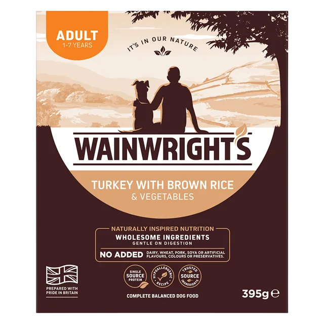 Wainwright's Adult Trays – Turkey with Brown Rice