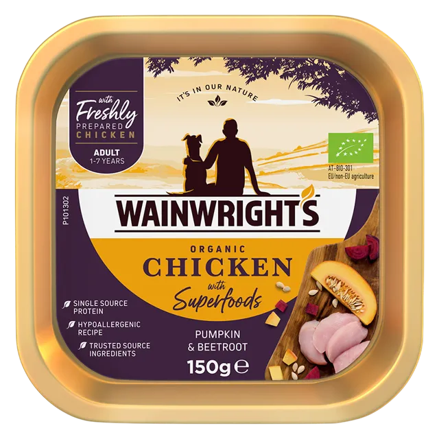Wainwright's Adult Trays With Superfoods – Organic Chicken with Superfoods