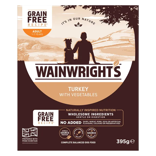 Wainwright's Grain Free Adult Trays – Turkey with Vegetables