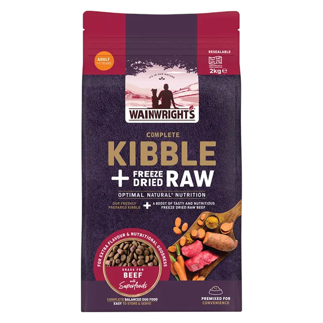 Wainwright's Kibble + Freeze Dried Raw – Grass Fed Beef with Superfoods