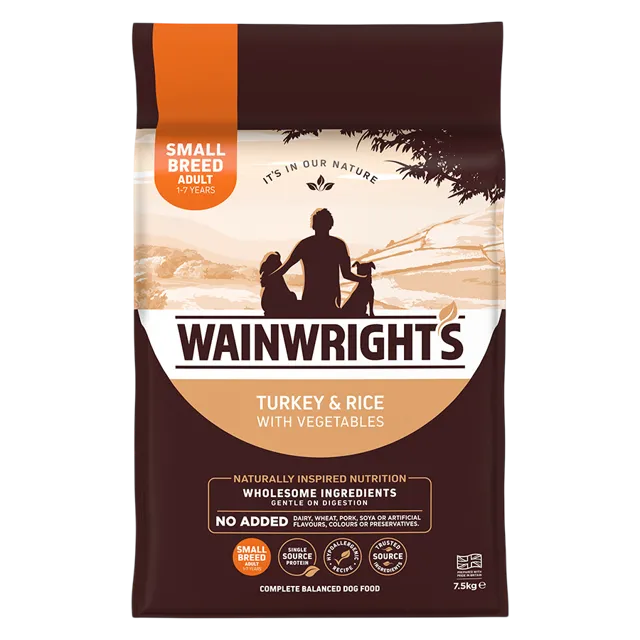 Wainwright's Small Breed Adult Dry Food – Turkey & Rice with Vegetables