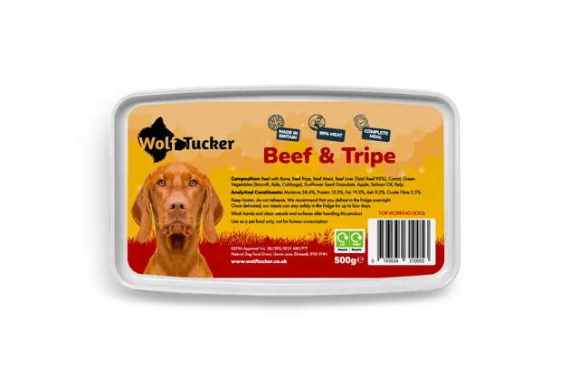 Wolf Tucker Complete Raw Meals – Beef & Tripe Meal